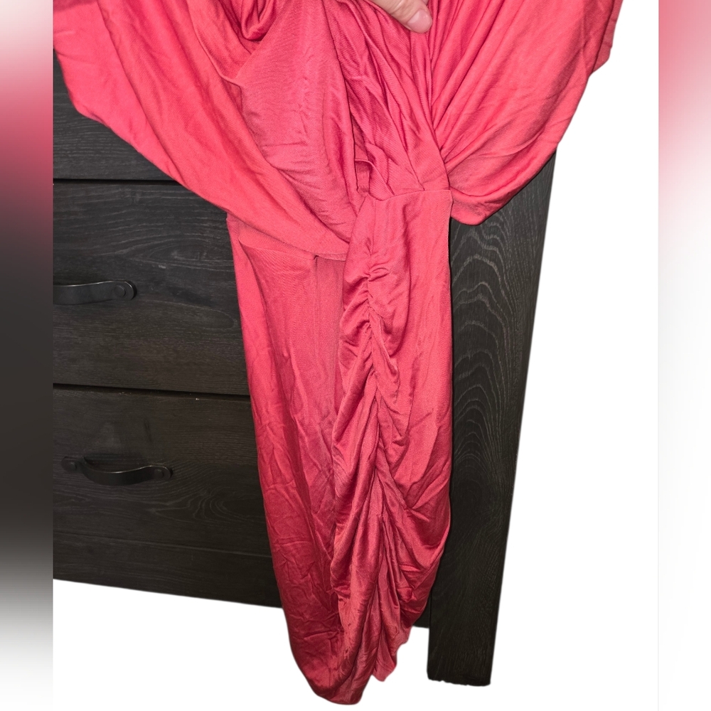 Catherine Malandrino Asymmetrical Silk Knit Dress Fuschia Pink Size M - Picture 5 of 6